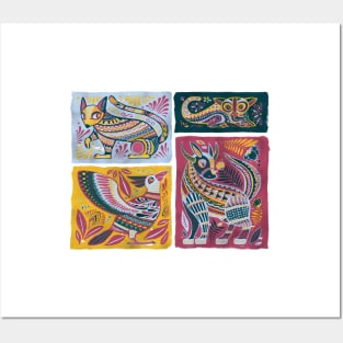 Alebrijes Animals - Natural Tint Posters and Art